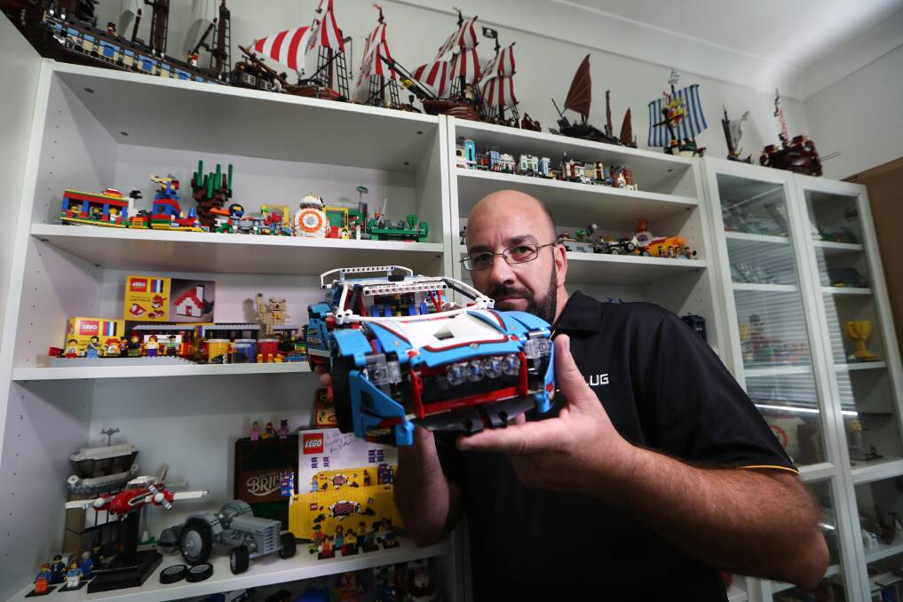 Dapto's Graham Draper has a room dedicated to his LEGO constructions of all shapes and sizes - some will be on show at Kembla Grange. Pictures: Sylvia Liber