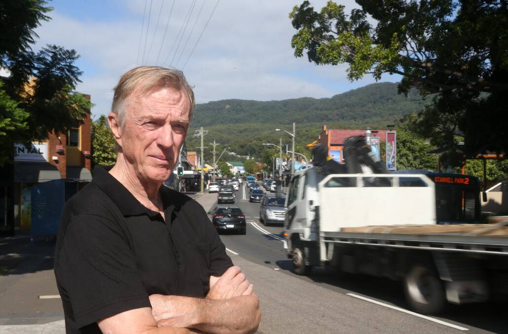 NO GO ZONE: Thirroul Village Committee secretary Murray Jones on Lawrence Hargrave Drive. He said council should be reviewing the cumulative impact on traffic congestion from development. Picture: Anna Warr.