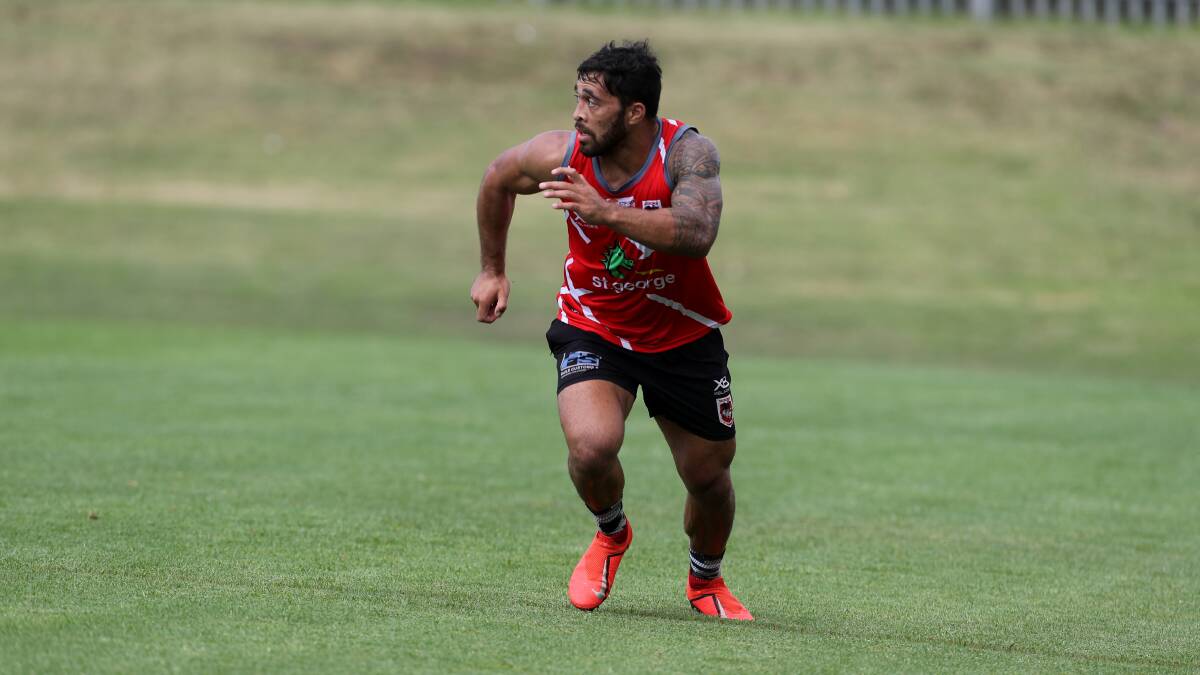 Off and running: Jordan Pereira is looking to secure a starting position after signing a contract extension with the Dragons. Picture: Robert Peet. 