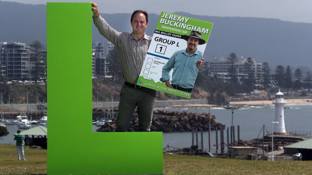 CLIMATE WARRIOR: Independent MP Jeremy Buckingham launches his ticket for the NSW Upper House at Flagstaff Hill. Picture: Robert Peet
