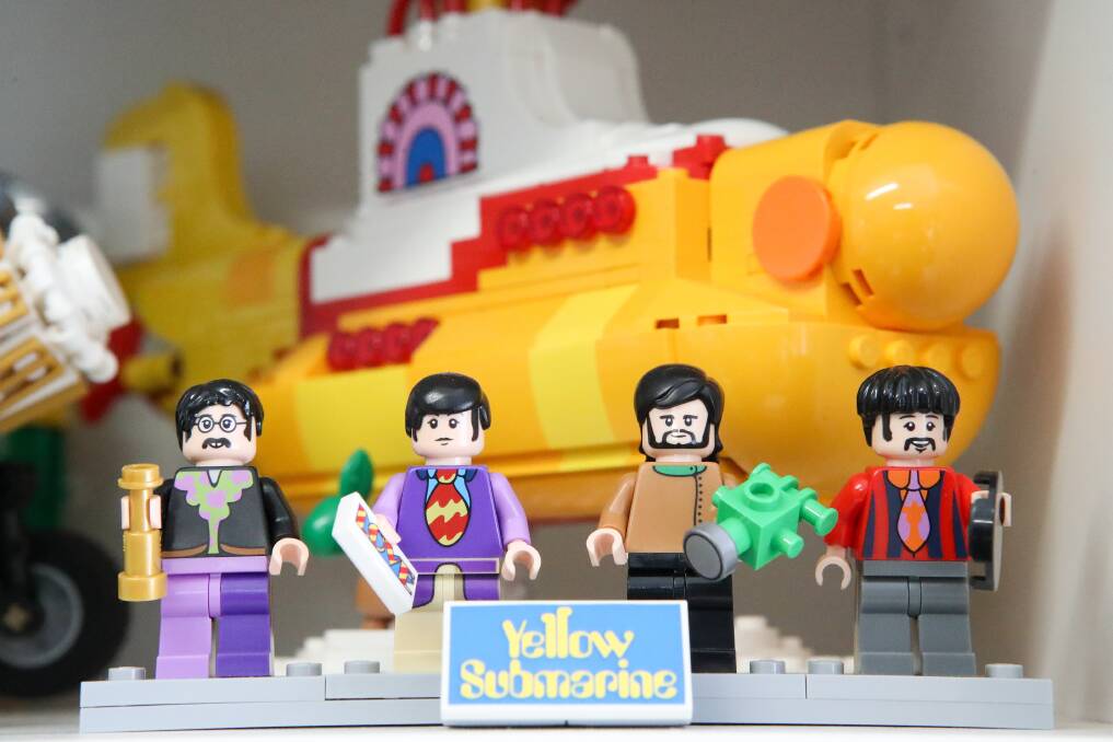 A model of The Beatles yellow submarine, part of Lego fan Graham Draper's collection. Picture: Adam McLean