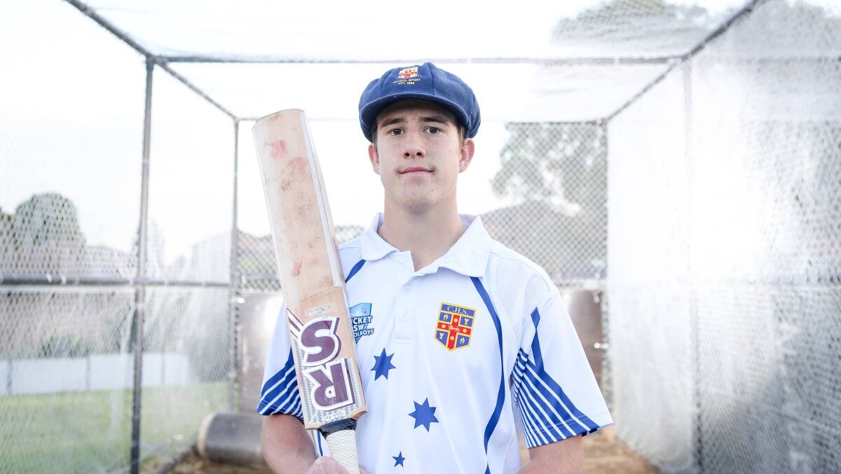 UK-bound: Aidan Cook will tour the United Kingdom with the NSW CHS cricket team. Picture: Adam McLean. 