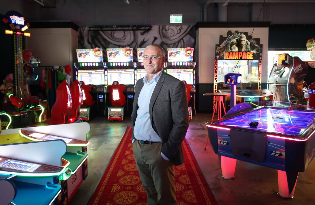 Funlab Master of Fun, Michael Schreiber inside the new B Lucky & Sons which has opened off Globe Lane in Wollongong. Picture: Adam McLean