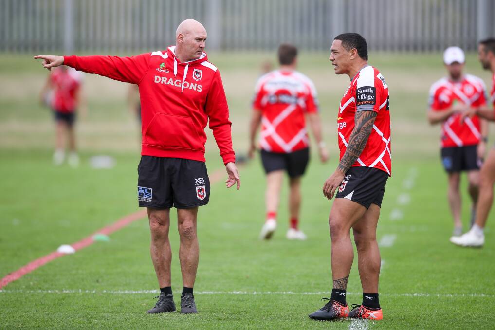 Lead the way: Dragons coach Paul McGregor plans ahead with NSW State of Origin forward Tyson Frizell. Picture: Adam McLean