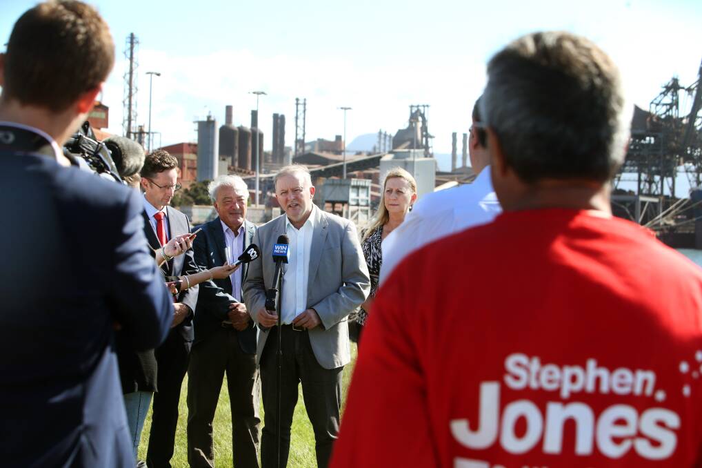 Money train: Labor infrastructure spokesman Anthony Albanese in Port Kembla to restate the party's $50 million funding commitment to the Maldon-Dombarton freight line. Picture: Sylvia Liber