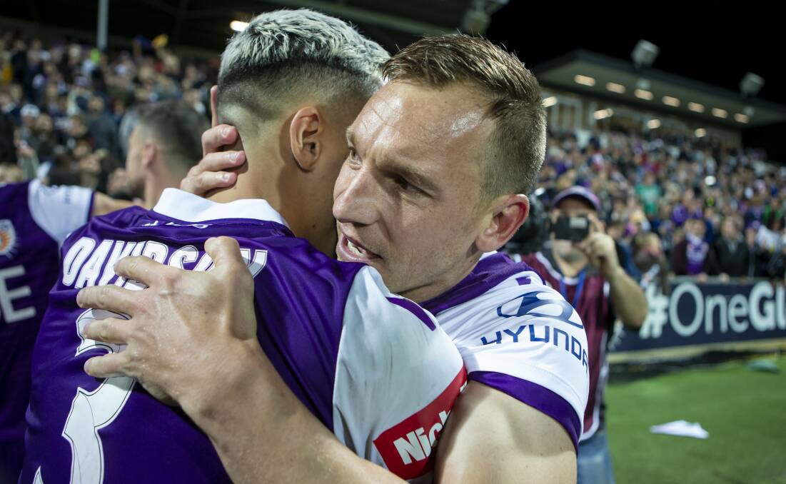 Grand plan: Brendon Santalab can retire with an A-League premiership and championship double with Perth on Sunday. Picture: AAP Image/Travis Anderson