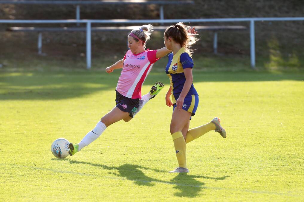 Goal scorer: Illawarra Stingray Erica Halloway. Picture: Sylvia Liber.