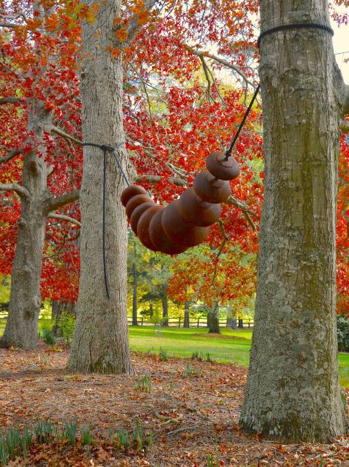 A bead sculpture highlighted by the autumn splendour at Retford Park. Picture: Tim the Yowie Man
