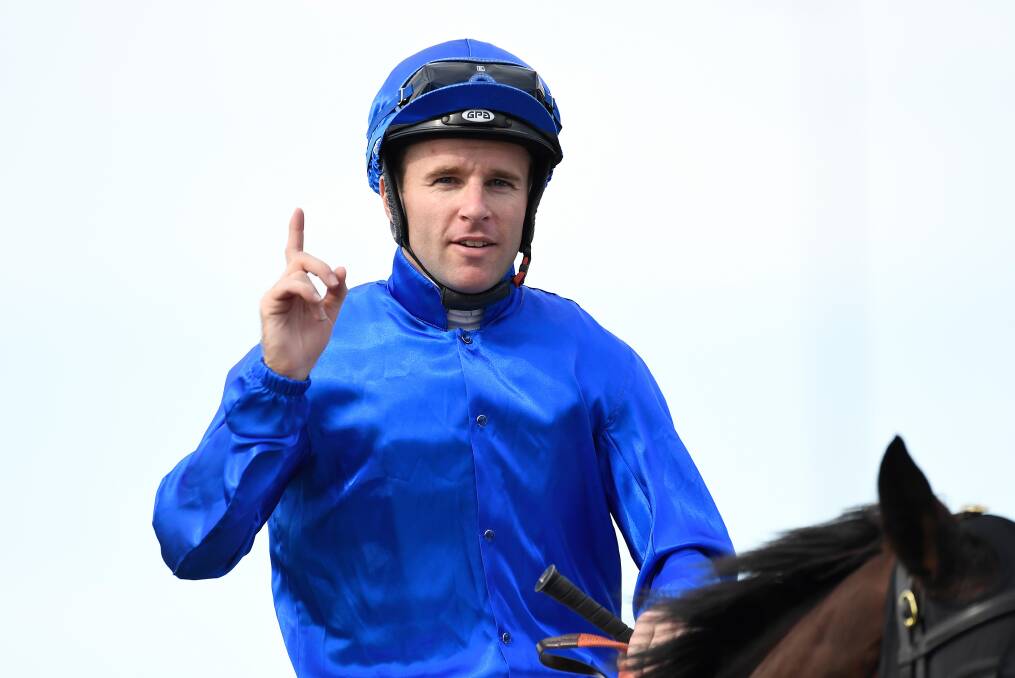 STICKING SOLID: Tommy Berry has elected to stay with California Salto for Wednesday's Maiden Plate at Warwick Framer after her late-closing effort a fortnight ago. Picture: AAP