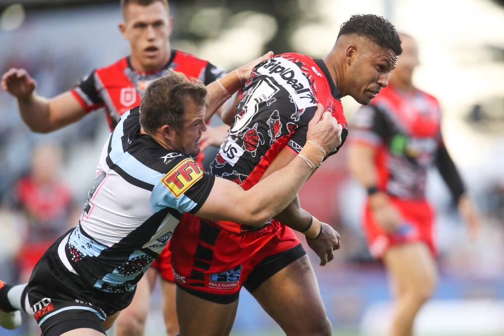 Charge: Jonus Pearson in action for the Dragons this year. 