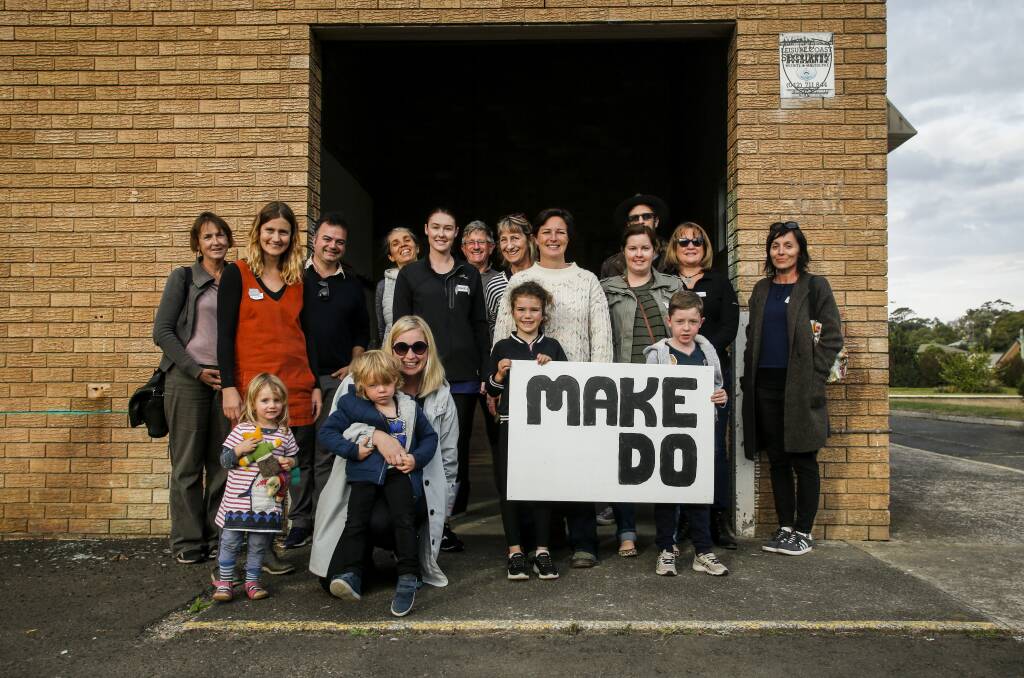Andrea Persico and some of the volunteers of the new Make Do/Library of Things. Picture: Anna Warr