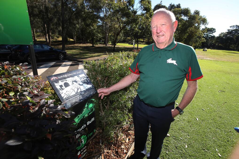COAL SERVICE: Barry Swan a the Russell Vale golf course, at the hole commemorating the South Bulli mine, where he got his start. Picture: Robert Peet.