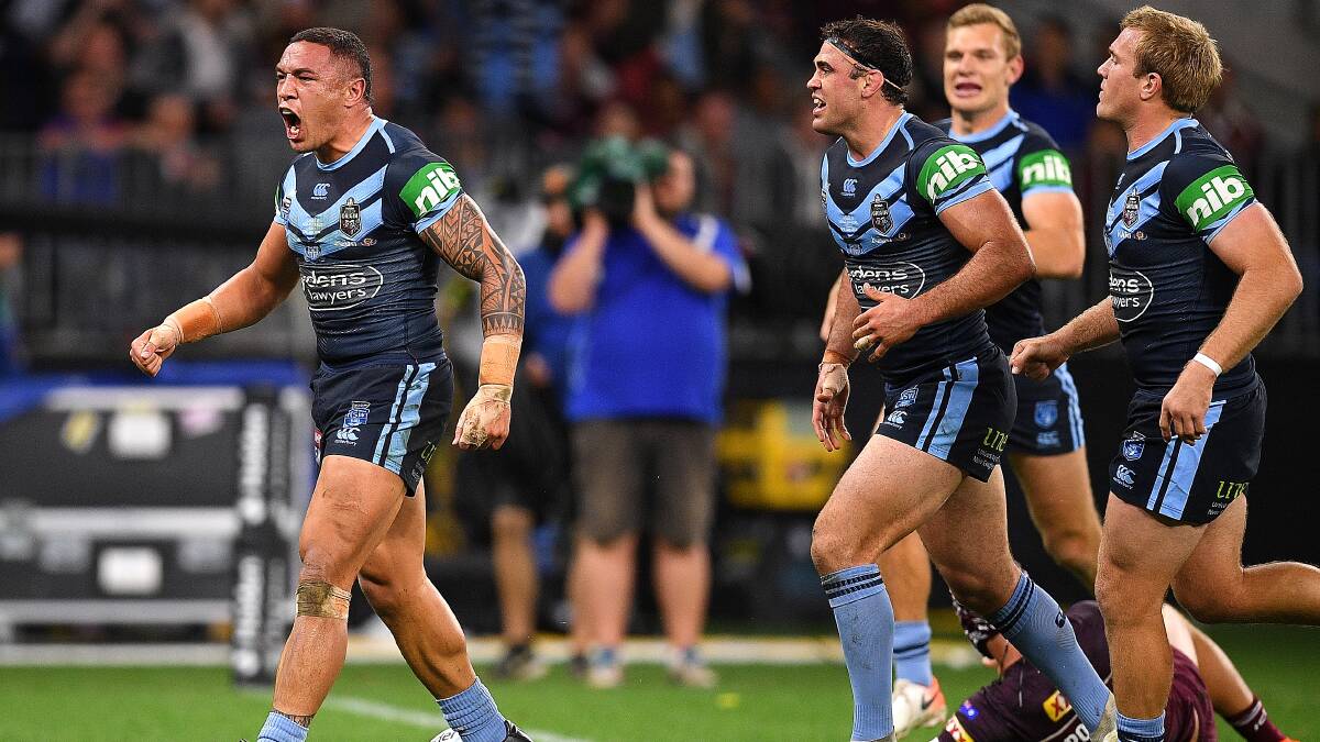 Fired up: Tyson Frizell. Picture: AAP Image/Dan Himbrechts.