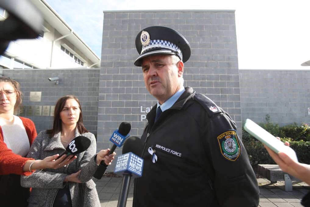 Inspector Paul Allman addresses the media on Tuesday afternoon. Picture: Robert Peet