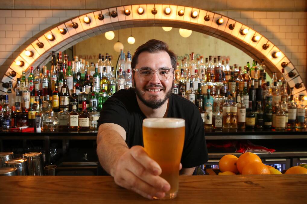 Cheers mum: His Boy Elroy bartender Dom Stevenson has helped create a beer in his mother's memory that will raise money for the Illawarra Cancer Carers. Picture: Adam McLean
