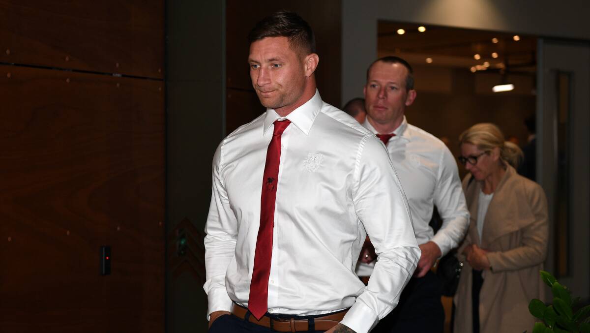 Dejected: Tariq Sims leaves the judiciary after his guilty verdict on Tuesday night. Picture: AAP Image/Dan Himbrechts.