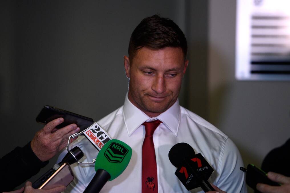 ROUGH: Tariq Sims addresses the media following his guilty verdict on Tuesday night. Picture: AAP Image