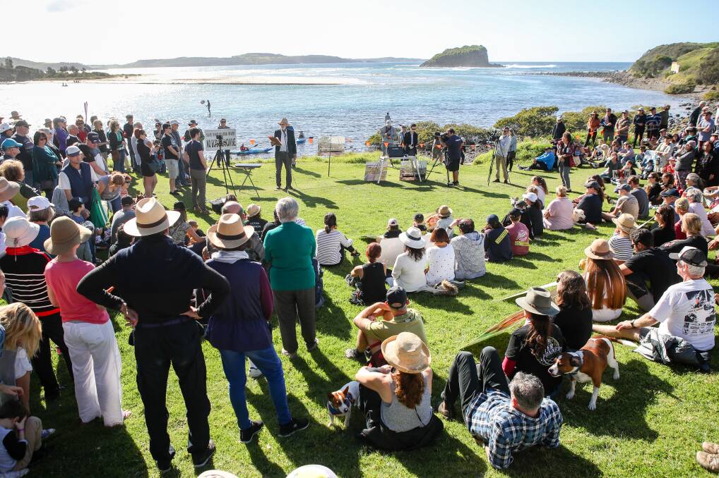 PROTEST: Several hundred people joined a rally against the sand mine expansion near the Minnamurra River in July. Picture: Adam McLean