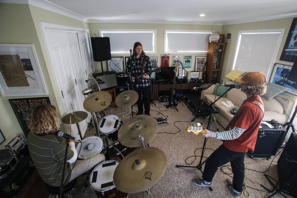 Floodway the band rehearsing at lead singer Joel Haskew's house ahead of their Yours and Owls gig. Picture: Anna Warr