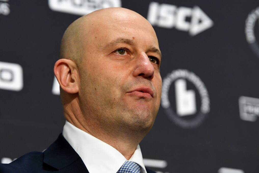 NRL CEO Todd Greenberg met with the Dragons coaching and playing staff in Wollongong on Tuesday to discuss the Jack de Belin saga among other issues. Picture: AAP Image