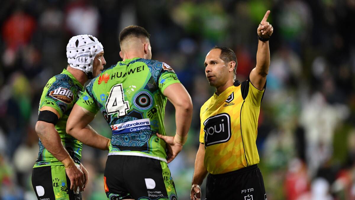Off: Nick Cotric is sent at WIN Stadium. Picture: Robb Cox/NRL Photos