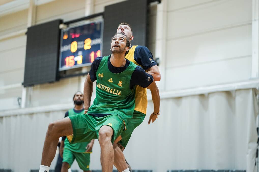 TOUGH: Xavier Cooks, pictured at Boomers training, will base himself in Wollongong as he rehabs a torn meniscus in his knee. Picture: Matty Adekponya