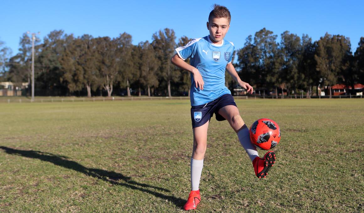 Kicking goals: Noah Stella will travel to South Korea with the Sydney FC Academy School team. Picture: Sylvia Liber.