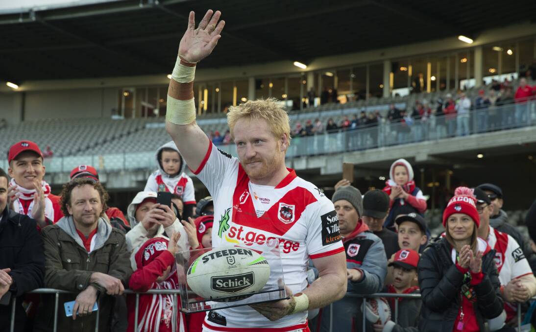 Milestone man: James Graham celebrated his 400th first grade match in style on Saturday afternoon. Picture: AAP Image/Steve Christo.