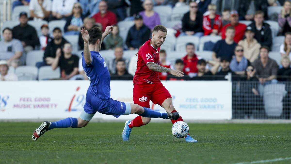 Denied: The Wollongong Wolves were upset by Sydney United 58 on Saturday afternoon. Picture: Anna Warr.