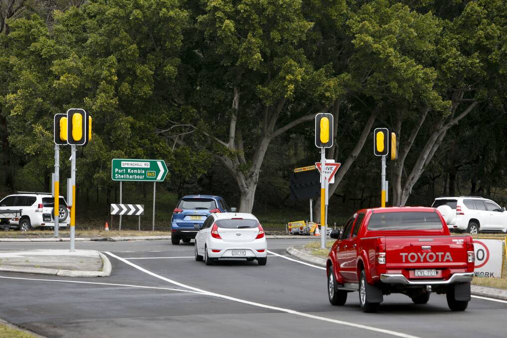 Green light: On Tuesday, the traffic lights at the intersection of Keira Street and Springhill Road will be switched on. Picture: Anna Warr