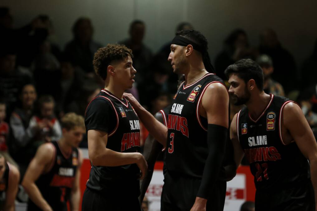 STAYING PUT: Hawks general manager Mat Campbell says there's been no indication that star recruit LaMelo Ball (left) will cut his NBL stint short. Picture: Anna Warr