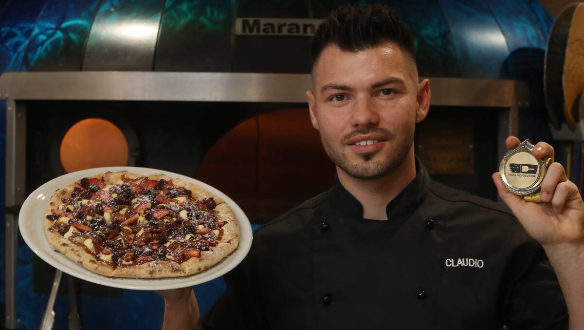 DELICIOUS: Fraternity Club pizza chef Claudio Russomanno won best pizza dessert at the Australian Pizza Championships. Picture: Robert Peet
