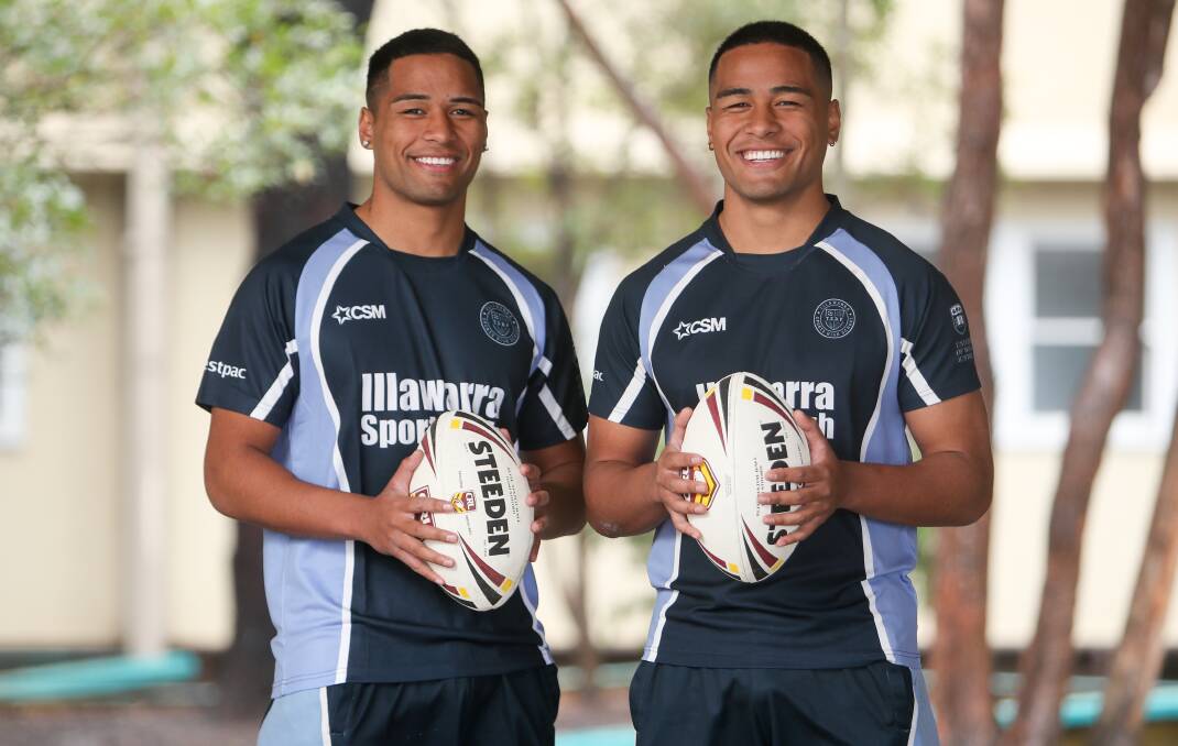 Emerging superstars: Illawarra Sports High students Matthew (left) and Max Feagai. Picture: Adam McLean.