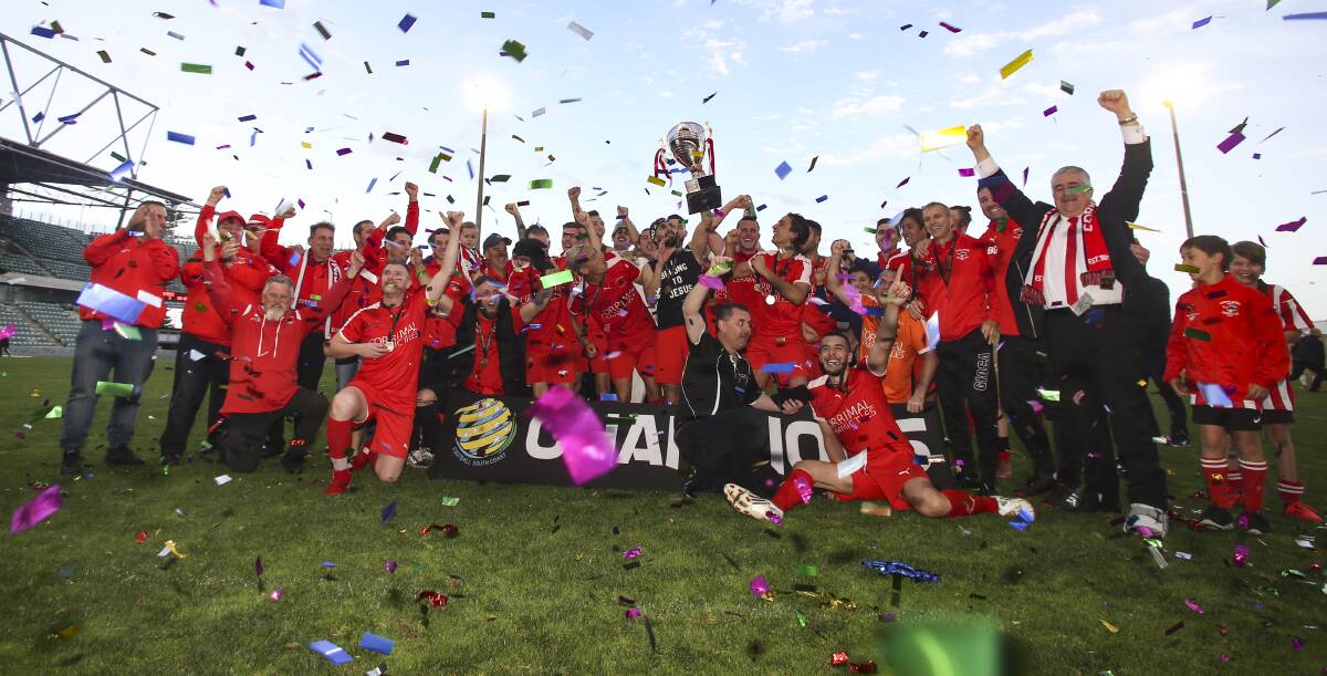 Champions: Corrimal celebrate. Pictures: Anna Warr