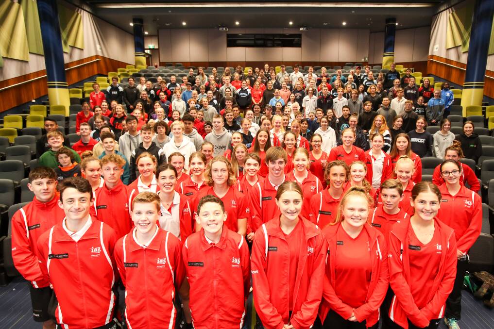 All set: The Illawarra Academy of Sport scholarship holders at Saturday's induction day. Picture: Adam McLean.
