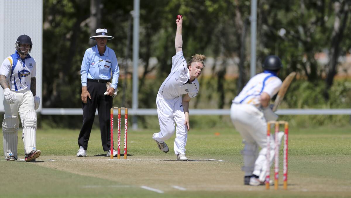 Early wickets: Harrison Benn and the Balgownie bowlers laid the platform for victory on Saturday. Picture: Anna Warr.