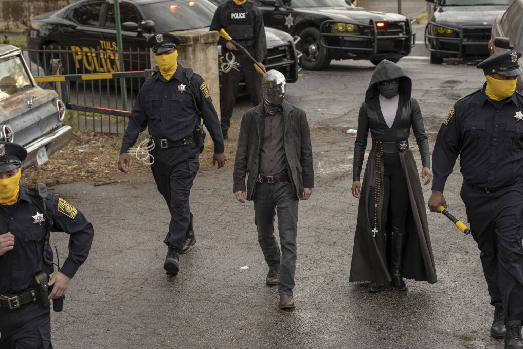 In the alternate world of TV series Watchmen, the police officers all wear masks.