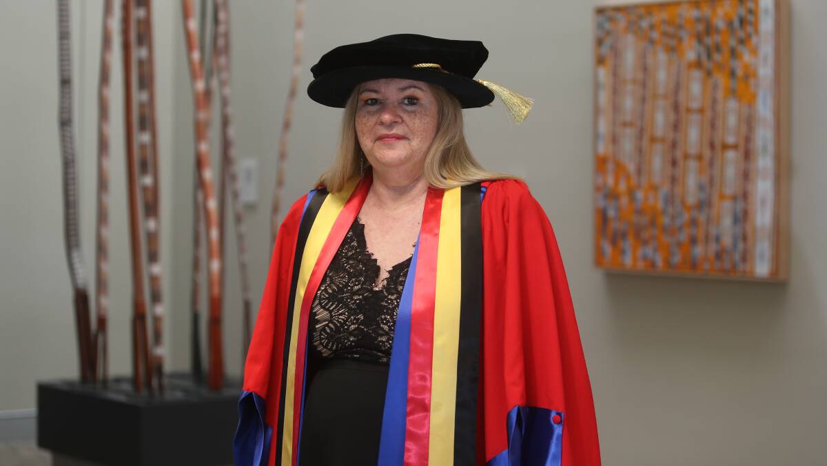 ABORIGINAL LEADER: Aunty Gail Wallace received an Honorary Doctorate from UOW during a spring graduation ceremony on Wednesday.