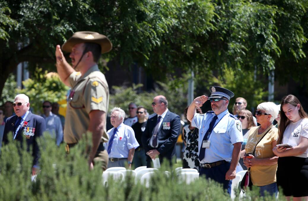 RESPECT: The Remembrance Day ceremony at the Cenotaph in Wollongong last year. Picture: SYLVIA LIBER.
