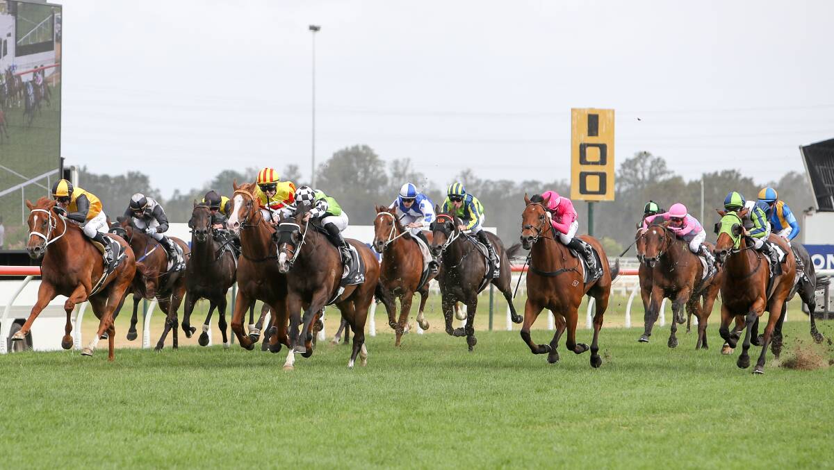 City dominance: Chris Waller's Mister Sea Wolf (checkered cap) rides to victory in last year's The Gong. Picture: Adam McLean.
