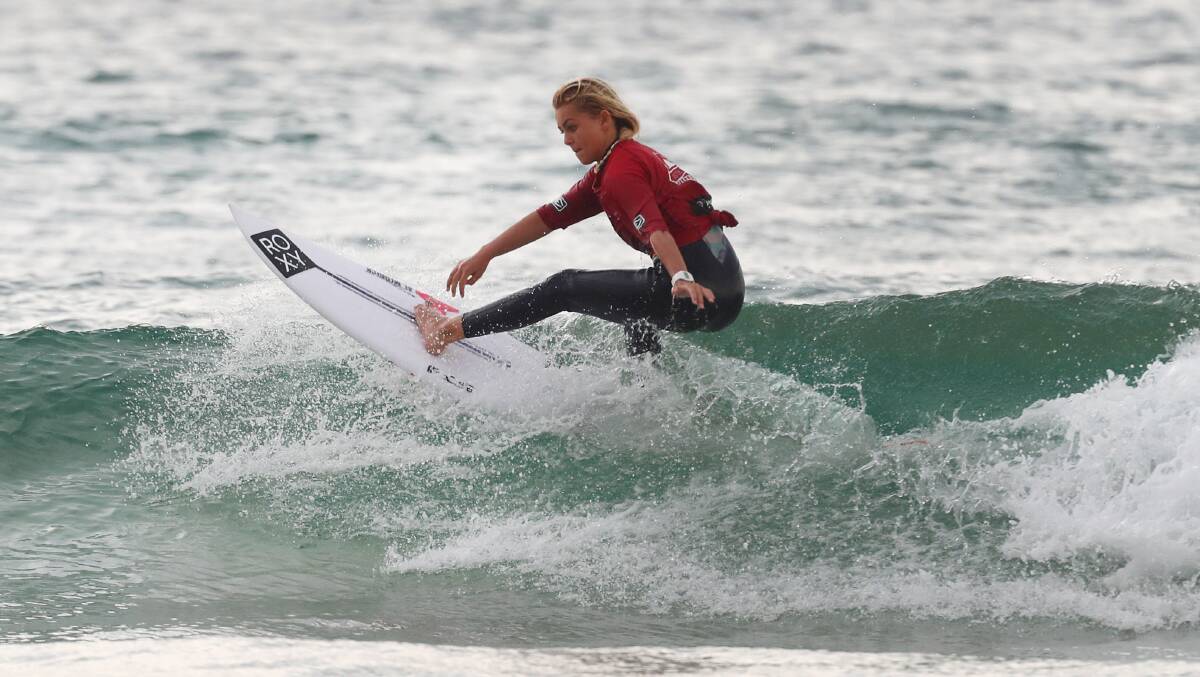 Riding the wave: Zahlia Short trains ahead of next week Australian Junior Surfing Titles. Picture: Sylvia Liber.