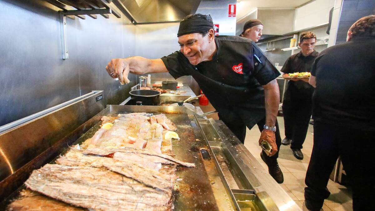 World-renowned celebrity chef Mark Olive launches his indigenous pop-up restaurant Black Olive in Harbour Street, Wollongong. Picture: Adam Mclean