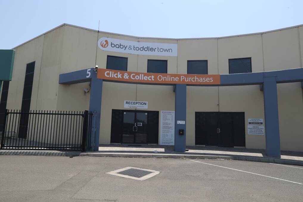 No money: The Warrawong distribution centre for Baby and Toddler Town, which has gone under with thousands of orders unfulfilled. Picture: Robert Peet