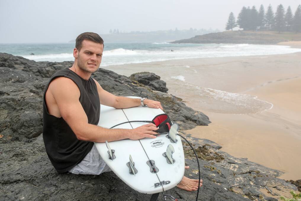 Lucky: Kiama surfer Christian Lovatt almost died when he collapsed while surfing - only the presence of his friend Mitch Burge and a bystander who raised the alarm saved his life. Picture: Adam McLean