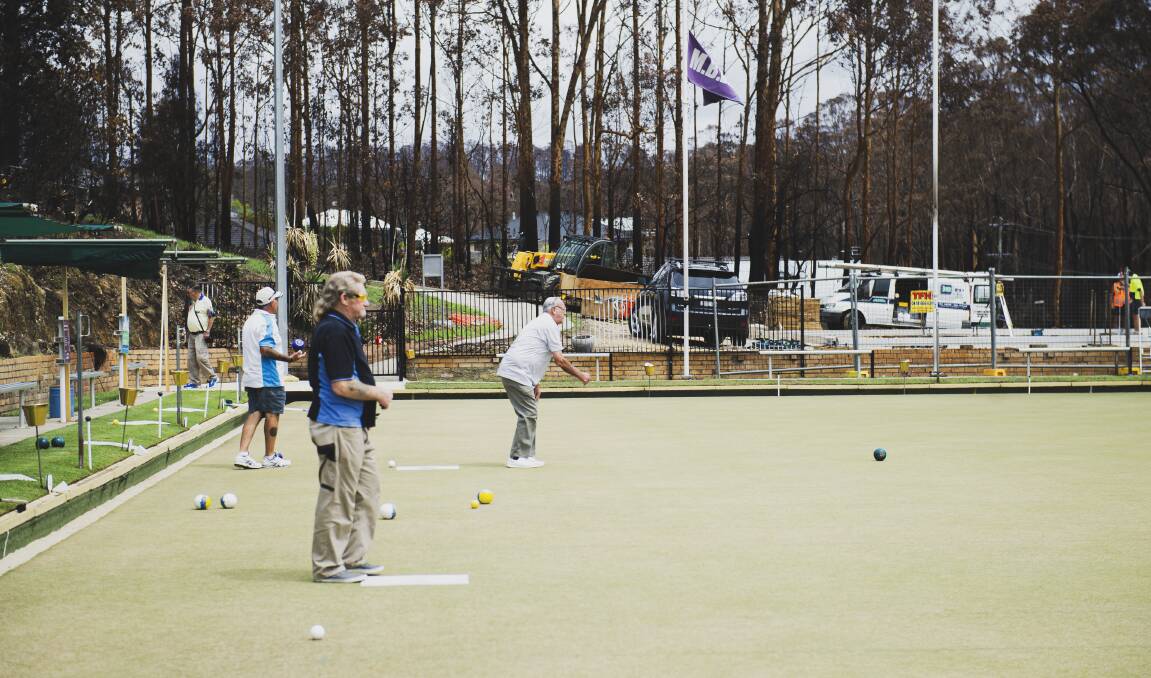 People flock to Club Malua to play bowls even though the building was demolished. Picture: Dion Georgopoulos