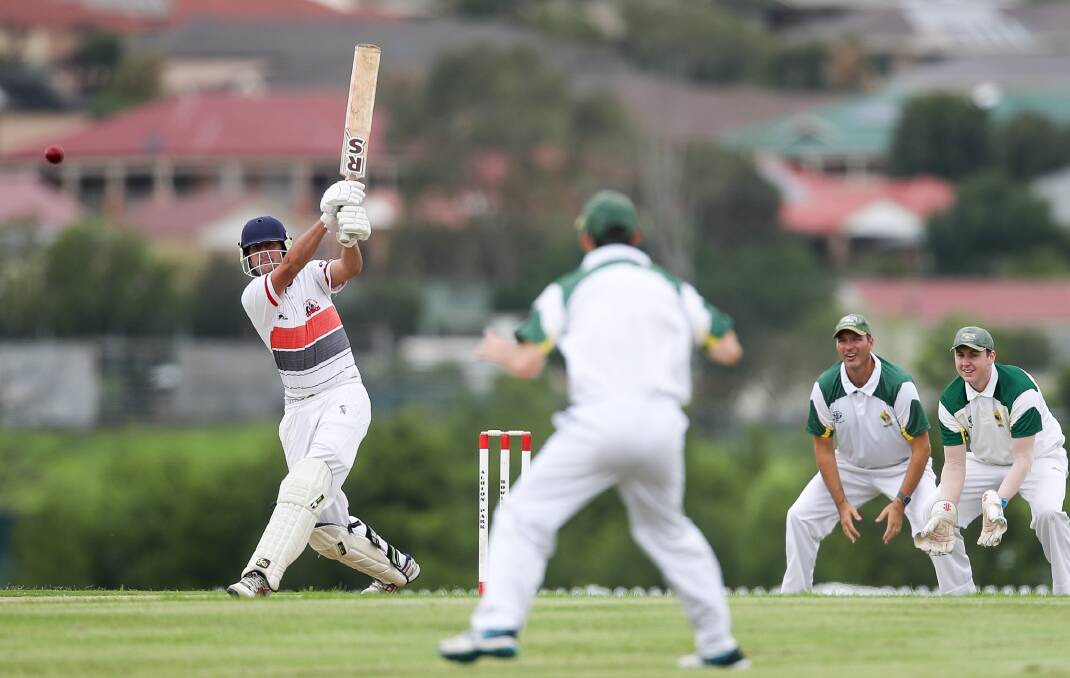 In the swing of things: Kieran Gilly bats during Saturday's victory over Albion Park. Picture: Adam McLean.