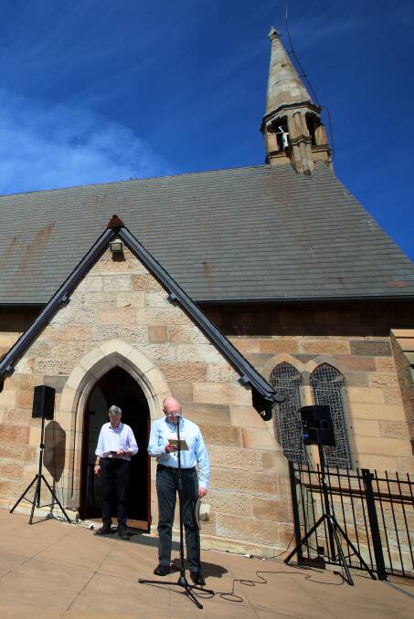 HISTORIC PRAYER: Five ministers from St Michael's Anglican Cathedral Wollongong spoke during the public prayer on Thursday. Picture: Sylvia Liber