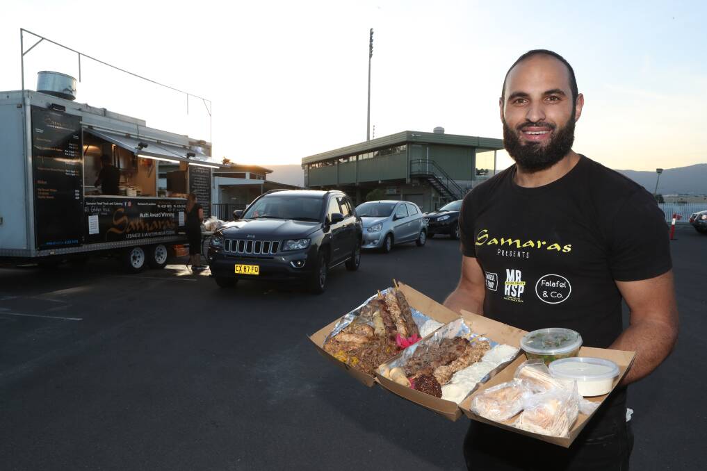 Cooking: Samara's Omar Nemer with their food truck at Dapto ... Kiama residents were unhappy a planned visit was cancelled. Picture: Robert Peet