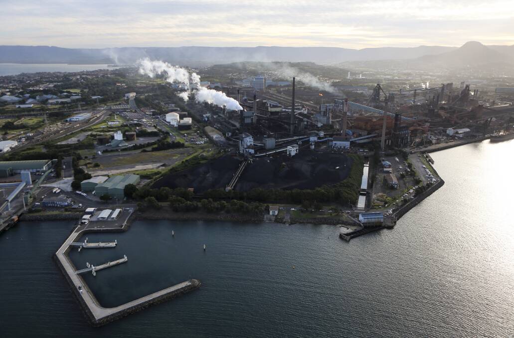 The Port Kembla steelworks will have to adapt under a state government plan for the region to become carbon neutral. Picture: Anna Warr