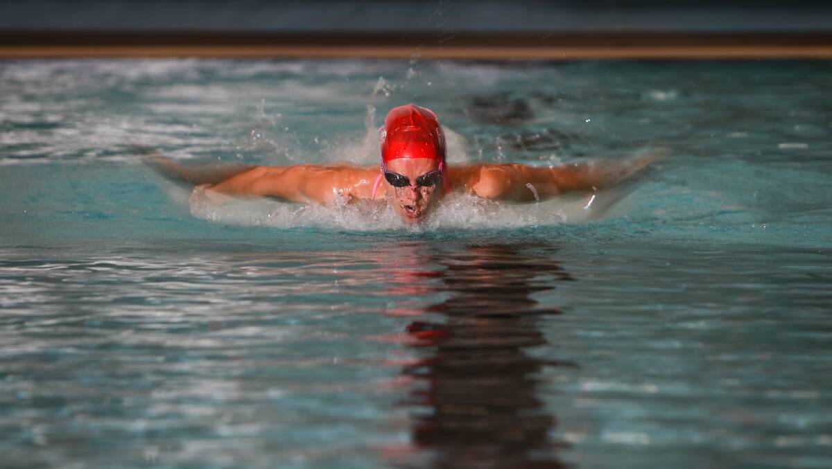 Back in action: Emma McKeon trains at her parents' swim centre in Unanderra. Picture: Adam McLean.